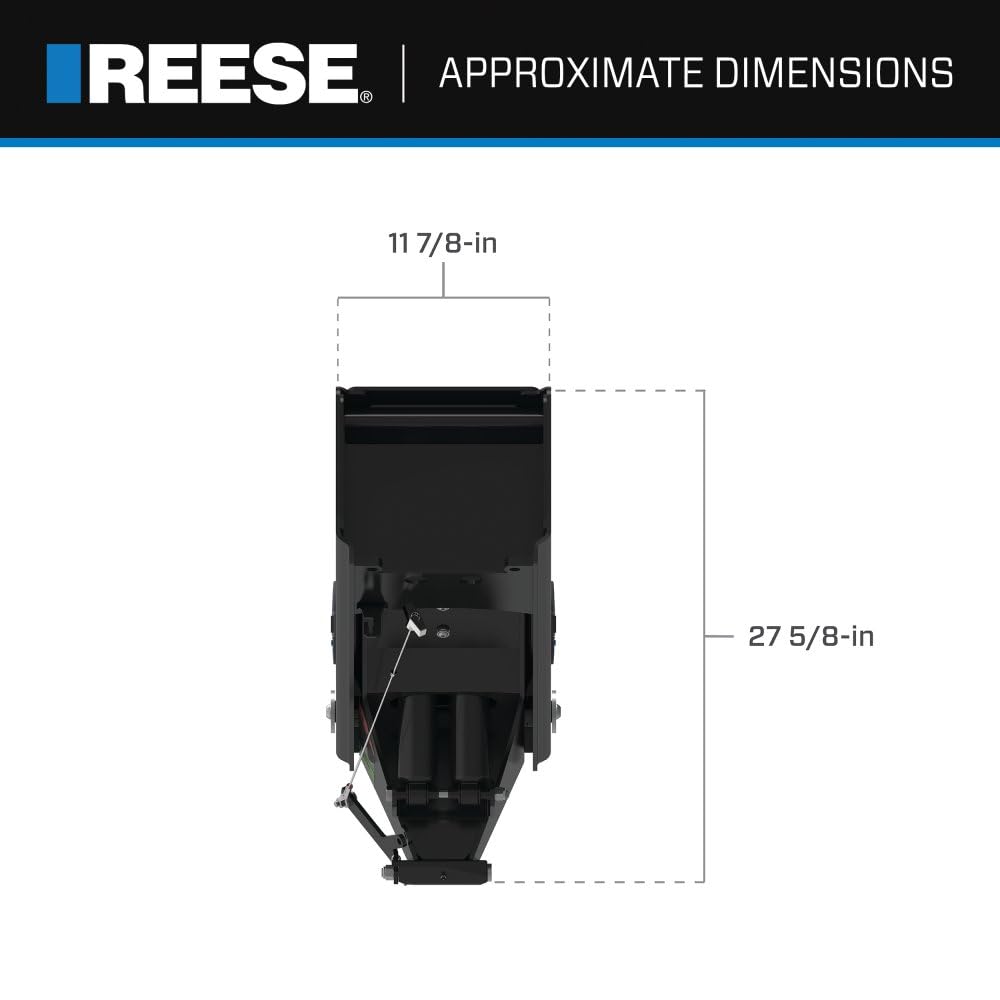 Goose Box 5th Wheel Pin Box, Reese 94920, Air Ride 20,000 lbs. Capacity, Fits Lippert (1621, 1716, 0719, Rhino), Fabex PB 600 Series