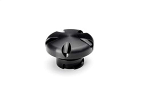 LS Engine Oil Cap CLAYTON MACHINE WORKS LSO-01-B; Grooved; Billet Aluminum; Black Finish;