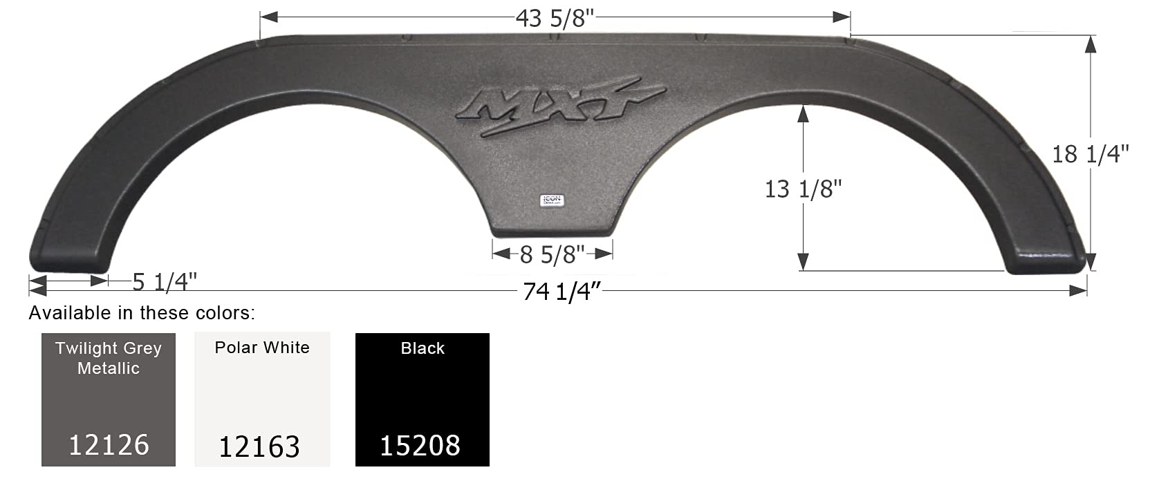 Fender Skirt ICON 15208, Tandem, KZ, FS2126, Black