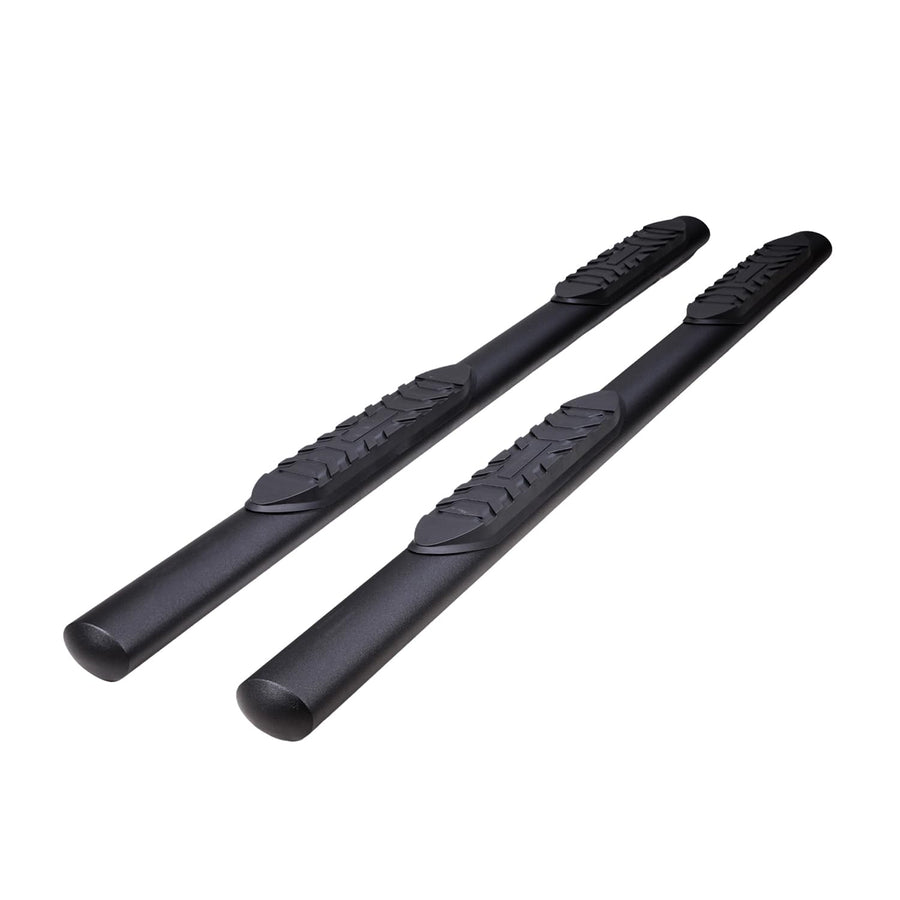 TrailFX Nerf Bars 2021-2025 for Ford Bronco 2 Door Steel 4 Inch Oval Straight Powder Coated Black with Step Pads Rocker Panel Mount TrailFX A1556T