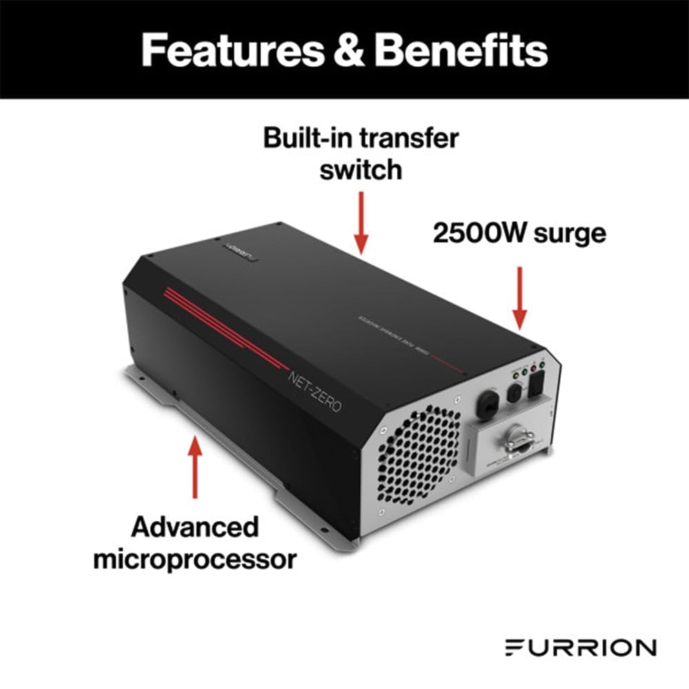 Furrion 12V FIVBDP10A 1000W PureSine Wave Inverter, Black