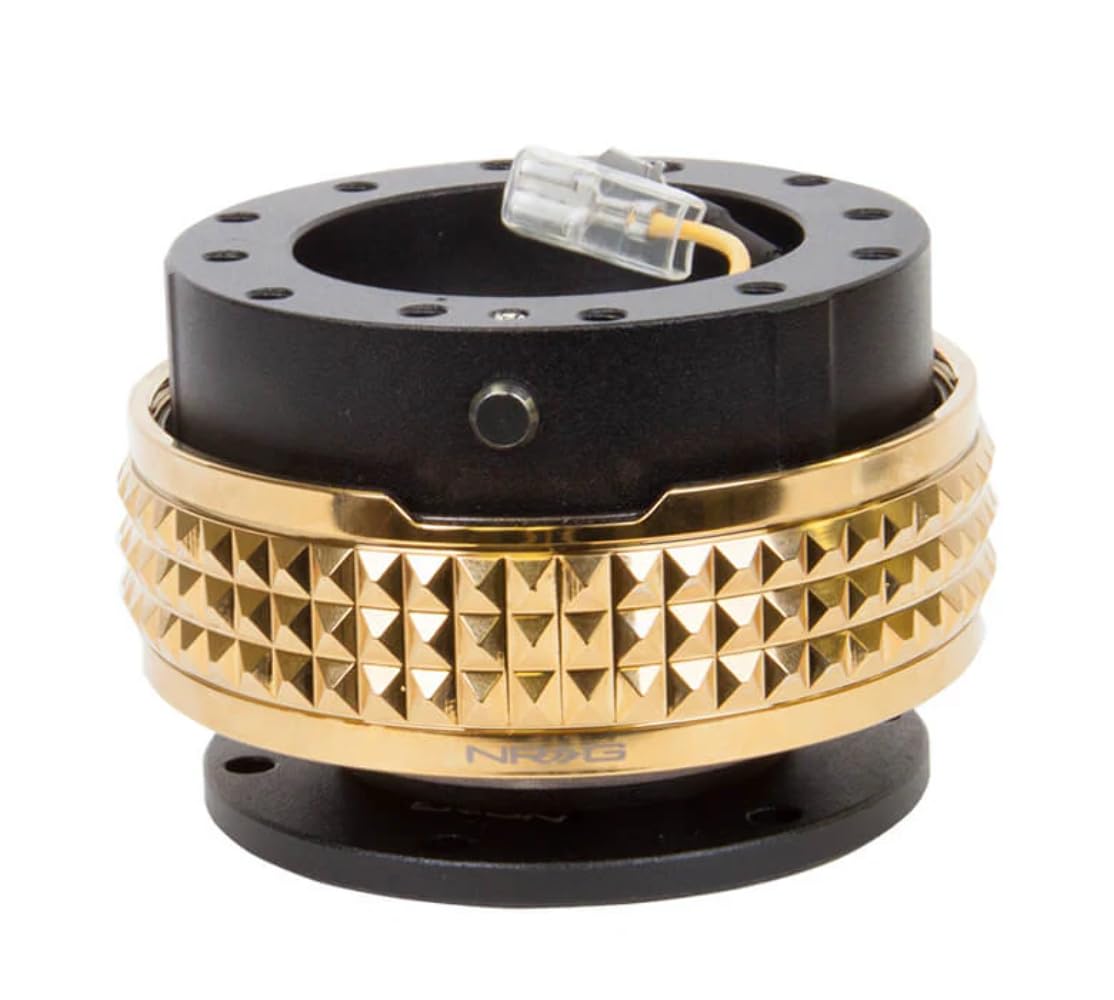 NRG Innovations Gen 2.1 NRG-SRK-210BK-CG Race Steering Wheel Quick Release Kit Adapter, Black Body/Chrome Gold Pyramid Ring