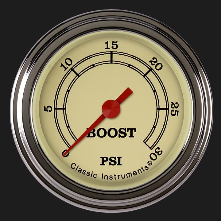 Vintage Classic Instruments VT142SLF 2-1/8" Boost Gauge 30 PSI Electric
