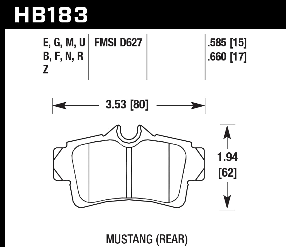 Hawk Performance Blue HB183E.585 9012 Motorsport Brake Pads