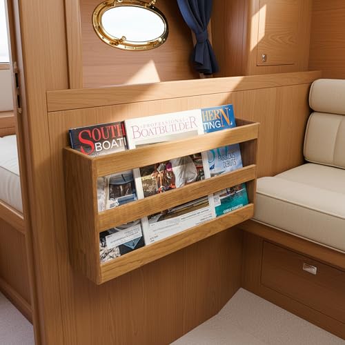Double-Wide Whitecap Teak Magazine Rack