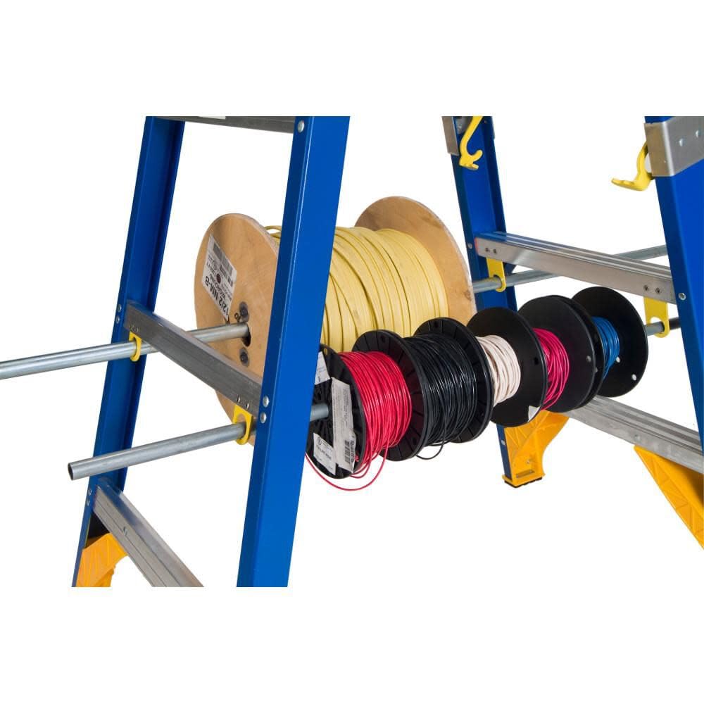 Old Blue Werner Electricians 375-Pound Duty Rating Fiberglass Stepladder/Job Station, 4-Foot