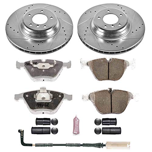 Power Stop K3015-26 Z26 Carbon Fiber Brake Pads with Drilled & Slotted Brake Rotors Kit For BMW 335i xDrive 2009-2010, BMW 335xi 2007-2008 [Model Specific]