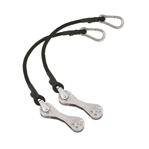 TACO Marine COK-0022-2 Double Pulley Shock Cord - 12", Pair , Black , Standard