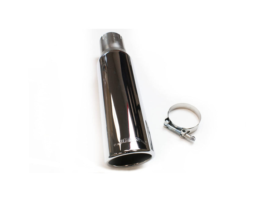 2.5" x 3.5" x 15" JBA (12-08215) Stainless Steel Double Wall Polished Chrome Plated Clamp-On Exhaust Tip