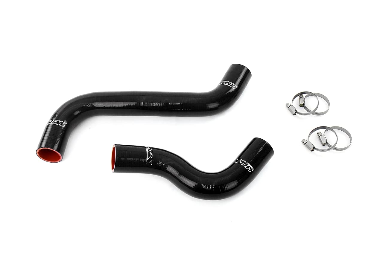 HPS Performance Silicone Black Radiator Hose Kit Coolant Compatible for 2015-2021 Subaru WRX 2.0L Turbo, 57-2092-BLK