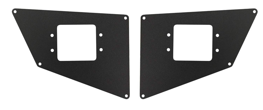 Go Rhino Light Plates BR20 - 3x3 Flush Mount | Mild Steel, Textured Black | 281731T | Fits Go Rhino BR20 Rear Bumpers (See description)
