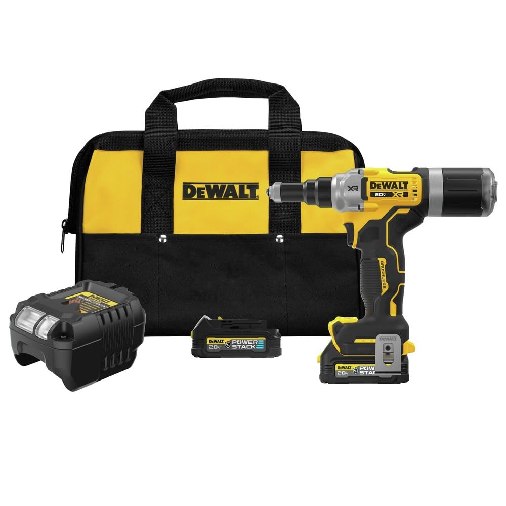 20V MAX XR DEWALT Cordless Rivet Tool, 1/4", Battery and Charger Included (DCF414GE2)