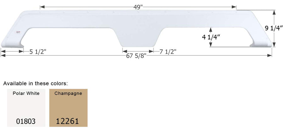 Tandem Axle Fender Skirt ICON 12261 FS1803 for Gulf Stream - Champagne