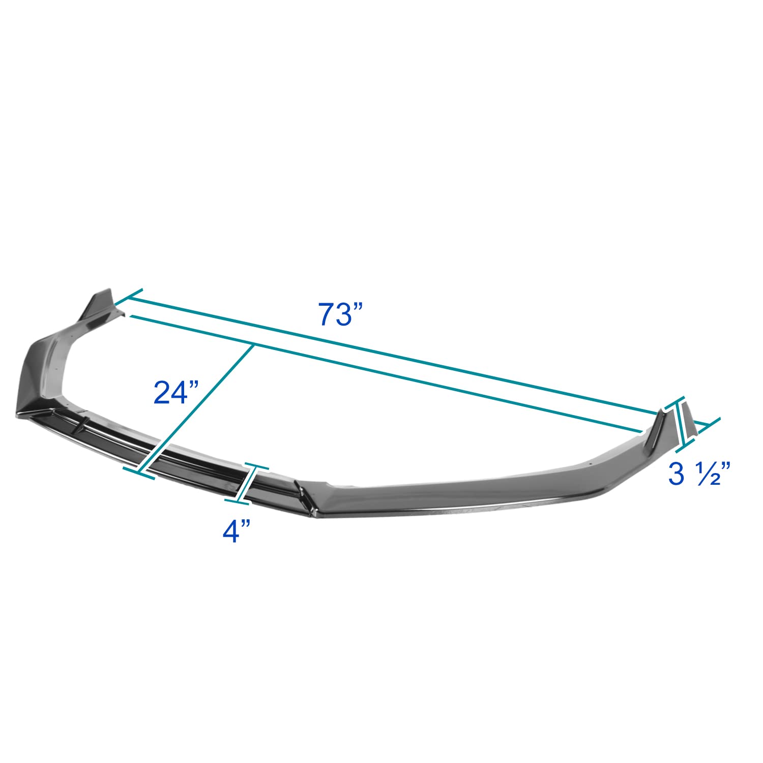 Front Bumper Lip Spec-D Tuning Glossy Black Compatible with Hyundai Sonata 2018-2019