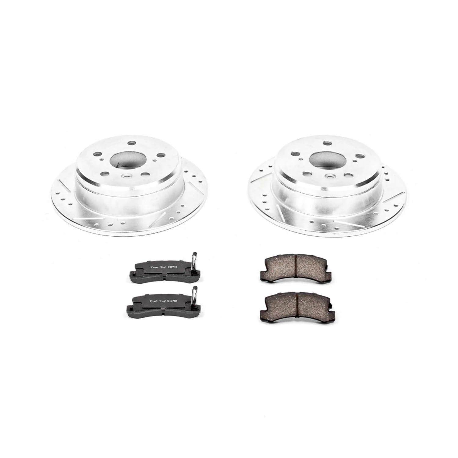 Power Stop K2565 Rear Brake Pads Z23 Carbon Fiber with Drilled & Slotted Brake Rotors Kit For Lexus ES300 1997-1999, Toyota Camry 1992-1999, Toyota Solara 1999 [Model Specific]