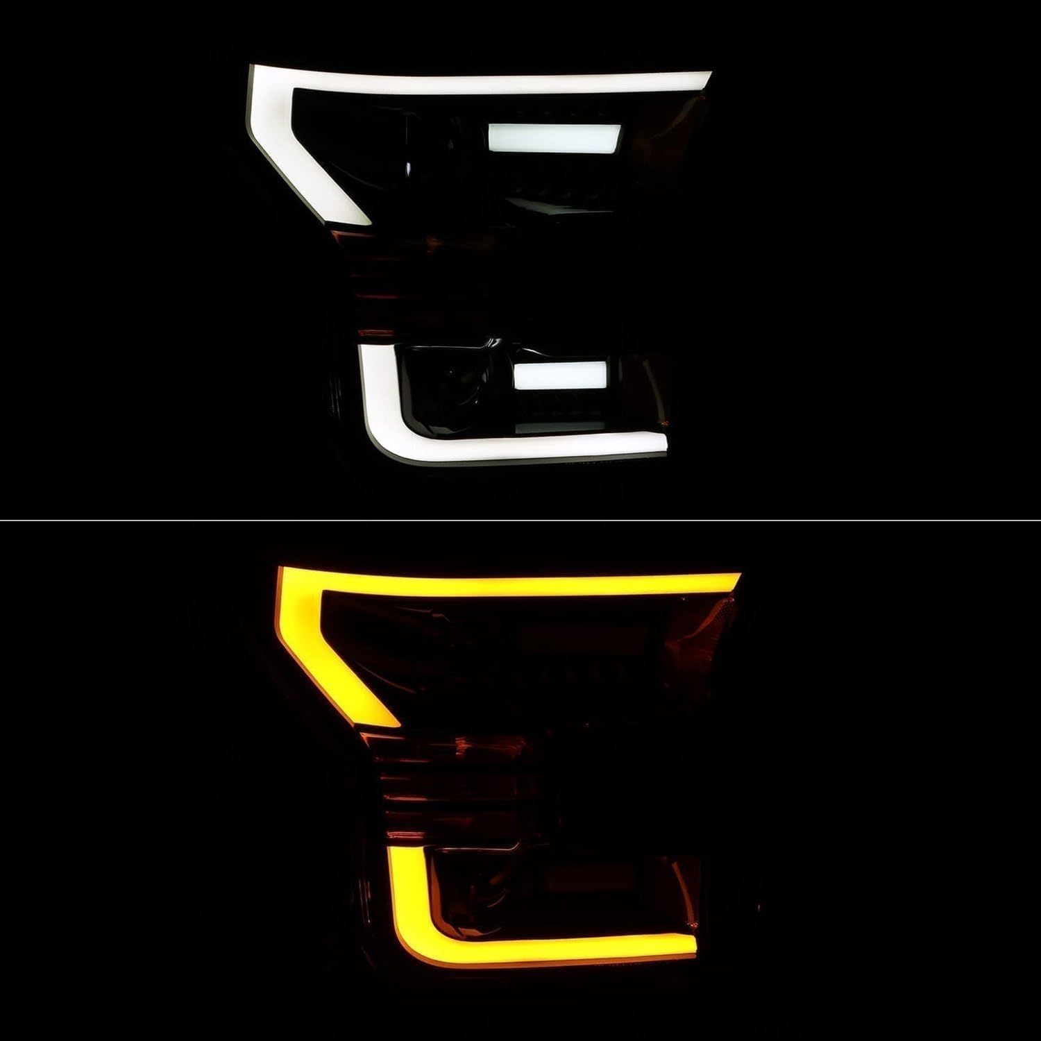 880167 AlphaRex USA LUXX-Series LED Projector Headlights w/Activation Light and Driver Running Light fits Ford F-150, Clear