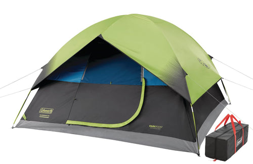 Coleman Dark Room Sundome 4/6 Person Tent, Blocks 90% of Sunlight to Keep Inside Cool, Weatherproof Tent with Rainfly Sets Up in Minutes