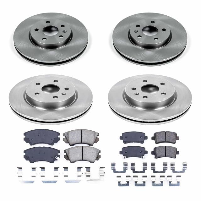 Power Stop Autospecialty KOE6330 Front and Rear Replacement Brake Kit-OE Brake Rotors & Ceramic Brake Pads For Saab 9-5 2010-2011 [Model Specific]