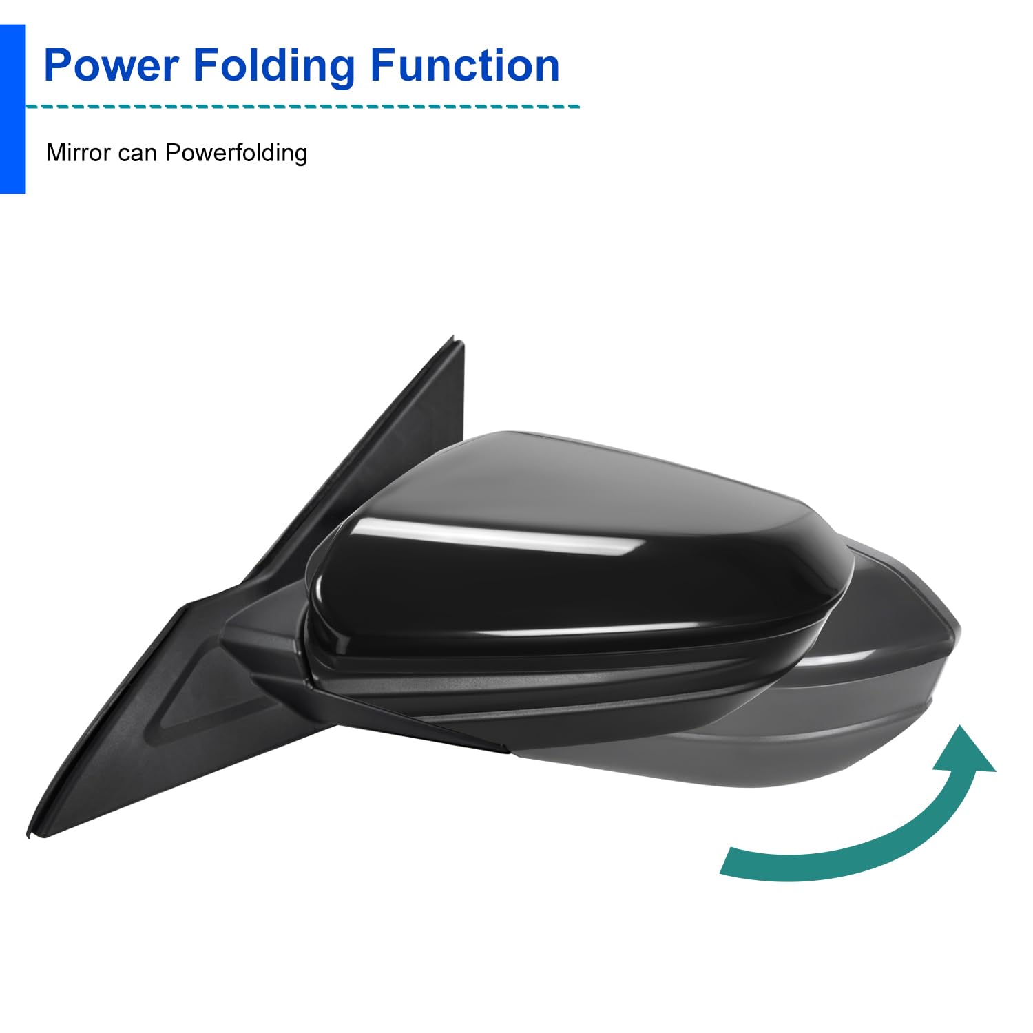 Power Adjustable Spec-D Tuning Left Driver Side Mirror Compatible with 2016-2021 Honda Civic 3 Pins US Models