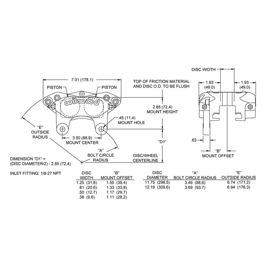 3.50" mt,Polished Caliper-FNDL