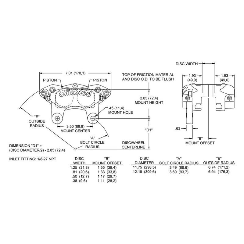 3.50" mt,Polished Caliper-FNDL