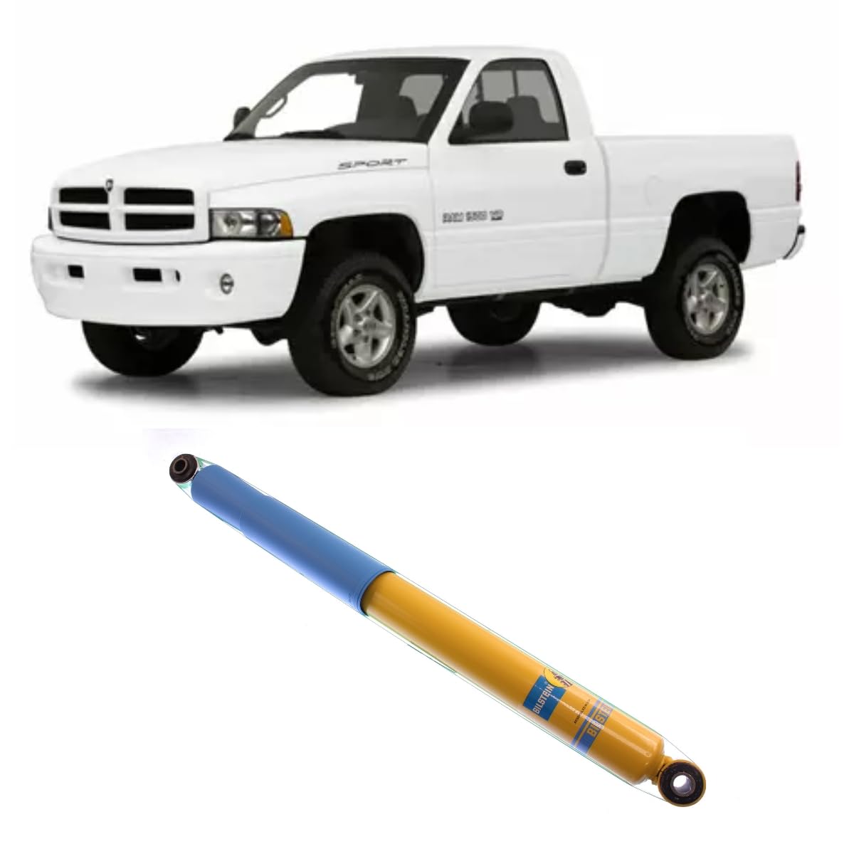 B6 4600 Bilstein Single Rear Suspension Shock Absorber Fits 1994 1997 1500 2500 3500 4WD - Consistent Fade Free Performance, Monotube Design