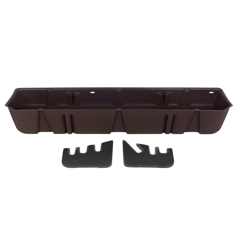 Under Seat Storage DuHa 20113 fits 2015-2025 Ford F150 SuperCrew & 2017-2025 Ford F250 F350 F450 F550 Super Duty Crew Cab | Brown Heavy-Duty Back Seat Organizer |Includes Dividers