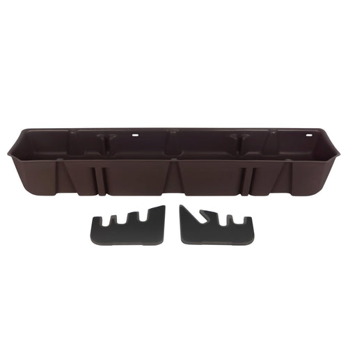Under Seat Storage DuHa 20113 fits 2015-2025 Ford F150 SuperCrew & 2017-2025 Ford F250 F350 F450 F550 Super Duty Crew Cab | Brown Heavy-Duty Back Seat Organizer |Includes Dividers