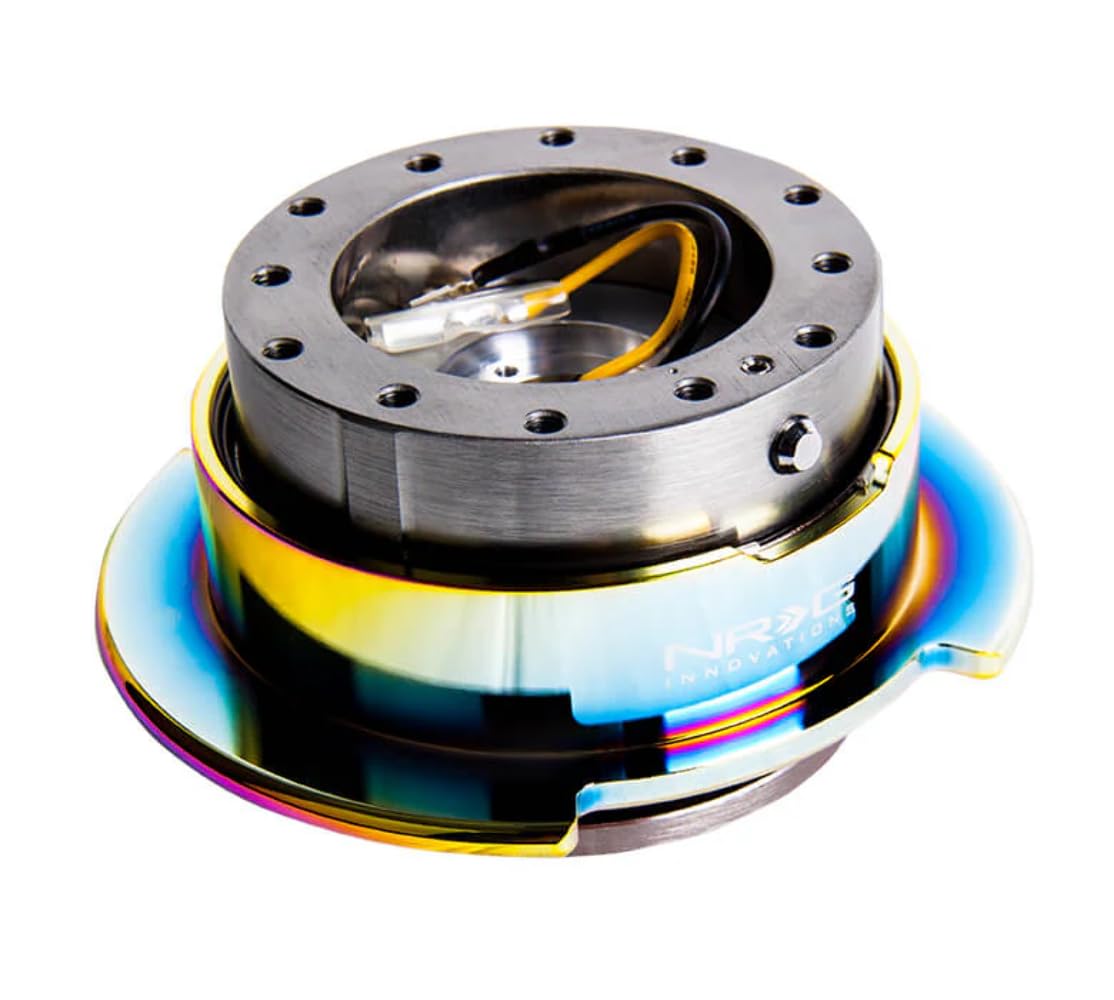 NRG Innovations Gen 2.5 NRG-SRK-250GM-MC Race Steering Wheel Quick Release Kit Adapter Gun Metal Body/Neo Chrome Ring, 6x70 and 6x74mm Bolt Patterns