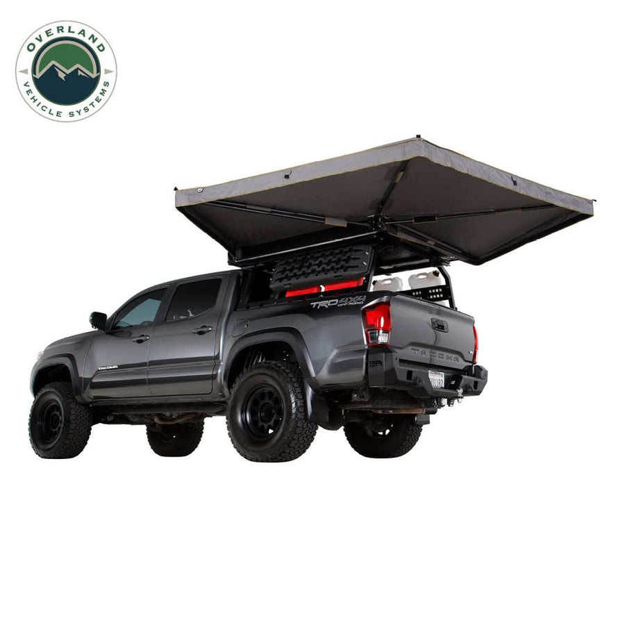 Overland Vehicle Systems Nomadic 270 LTE Drivers Side Awning | Dark Gray | Includes Black Travel Cover | 19679907