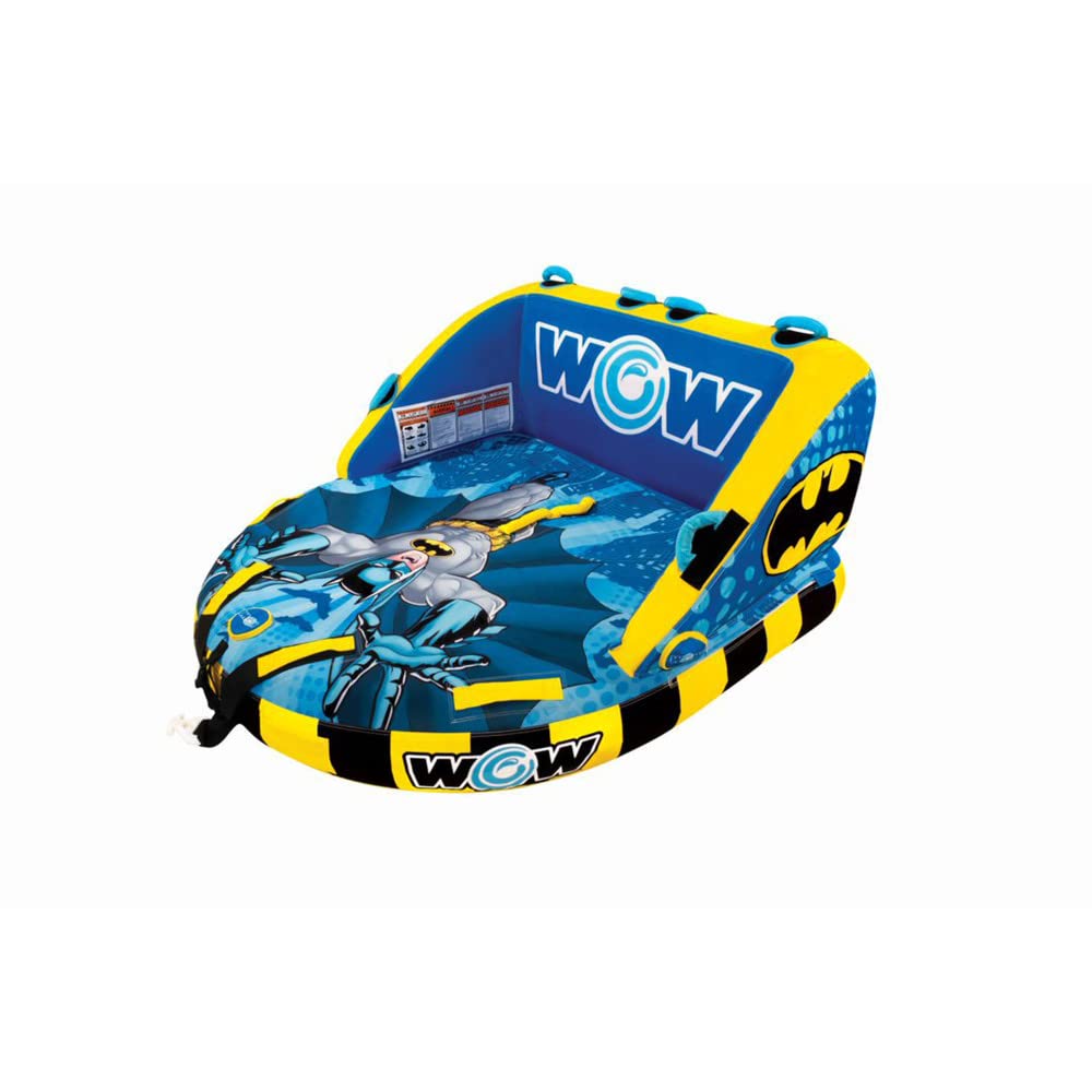 DC Comics Batman Inflatable Towable Tube - WOW Sports - Soft Top Deck Tube - Boating Accessory - 1-3 Riders