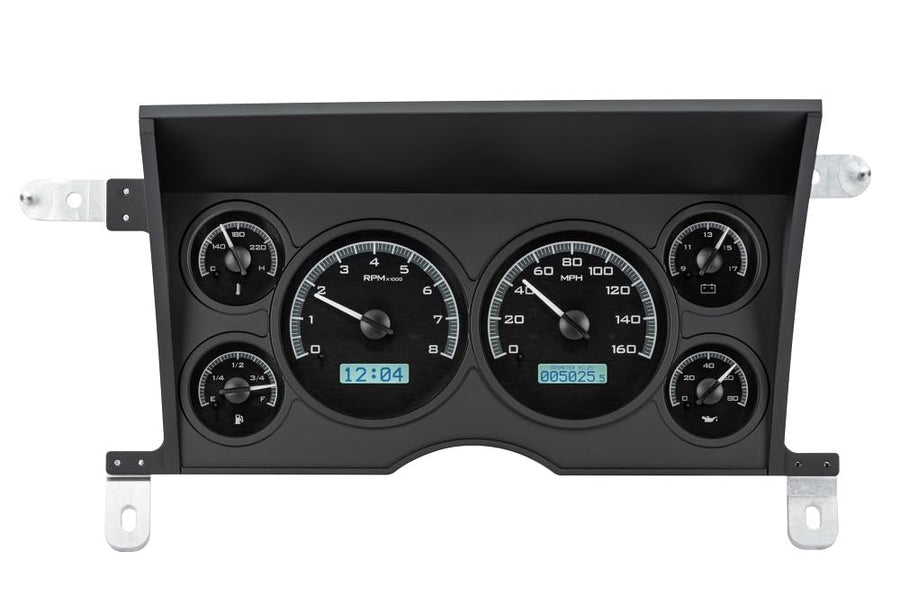 Dakota Digital VHX-86C-S-10-K-W Analog Dash Gauge System with Compatible 1986-93 Chevy/GMC S-10/ S-15 Pickups and 1986-94 S-10/ S-15 Blazers/Jimmy, Black Alloy Style, White Backlighting