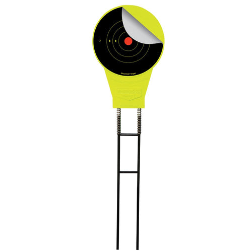 Birchwood Casey Belly Dancer Ground Strike Spring Resealable Target for Shooting - Durable Long-Lasting Highly Visible Yellow Self-Healing Target Rated for .22 Caliber & Up