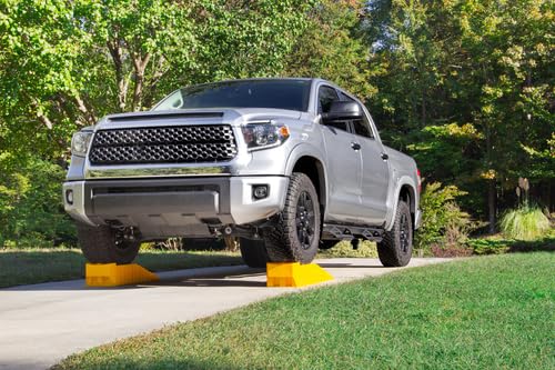 Low Profile Car Ramps/Camco Truck Ramps - Features 7-Inches of Lift - Use as Car Ramps for Oil Changes, Car Lifts for Home Garage & More - 3,500 lb Capacity per Ramp - 2-Pack (44558)