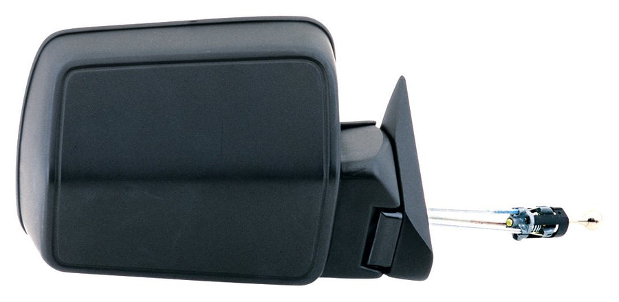 Fit System Mirror Passenger Side for Jeep Cherokee/Wagoneer, Comanche, Black, Spring Loaded, Manual Remote