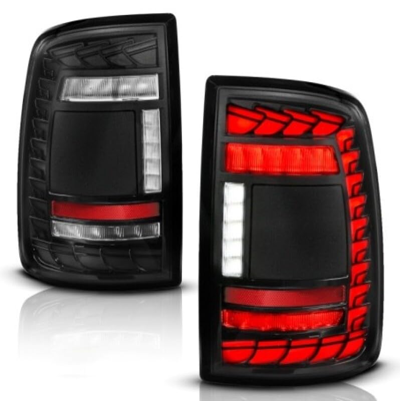 19-24 RAM 2500/3500 ANZO Full LED Tail Lights SeqSig Black - Pair