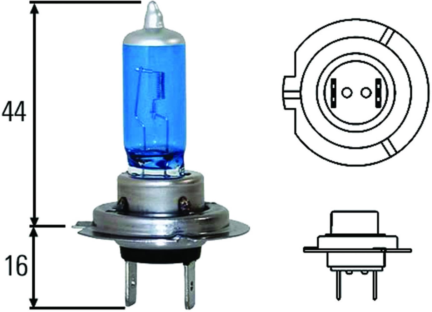 Hella Optilux H71070307 XB Series H7 Xenon White Halogen Bulbs, 12V, 100W, 2 Pack