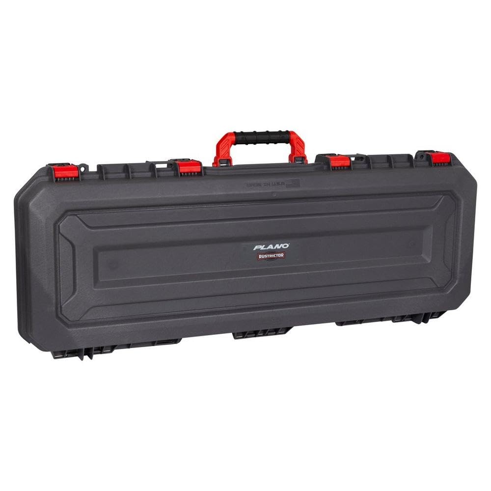 Plano 42 Inch All Weather AW2 Case with Rustrictor, Gray, Premium Gun Case with Perforated Pluck Foam for Custom Protection, Black