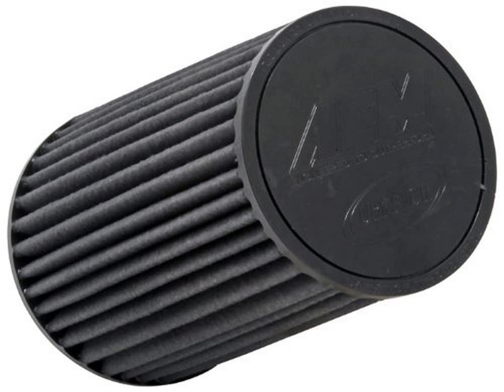 AEM Universal DryFlow 21-2049BF Clamp-On Air Filter: Round Tapered; 3.5 in (89 mm) Flange ID; 8.938 in (227 mm) Height; 6 in (152 mm) Base; 5.125 in (130 mm) Top