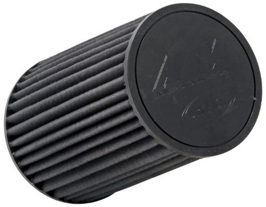 AEM Universal DryFlow 21-2049BF Clamp-On Air Filter: Round Tapered; 3.5 in (89 mm) Flange ID; 8.938 in (227 mm) Height; 6 in (152 mm) Base; 5.125 in (130 mm) Top