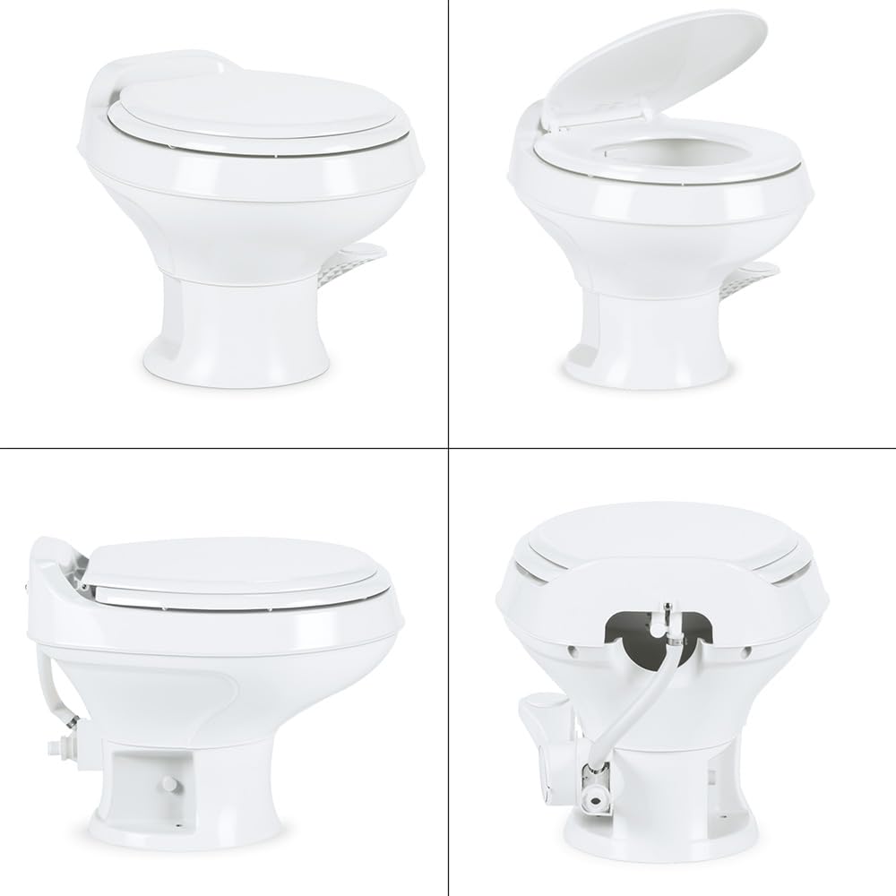 White Dometic 301 Low Profile Toilet for RV