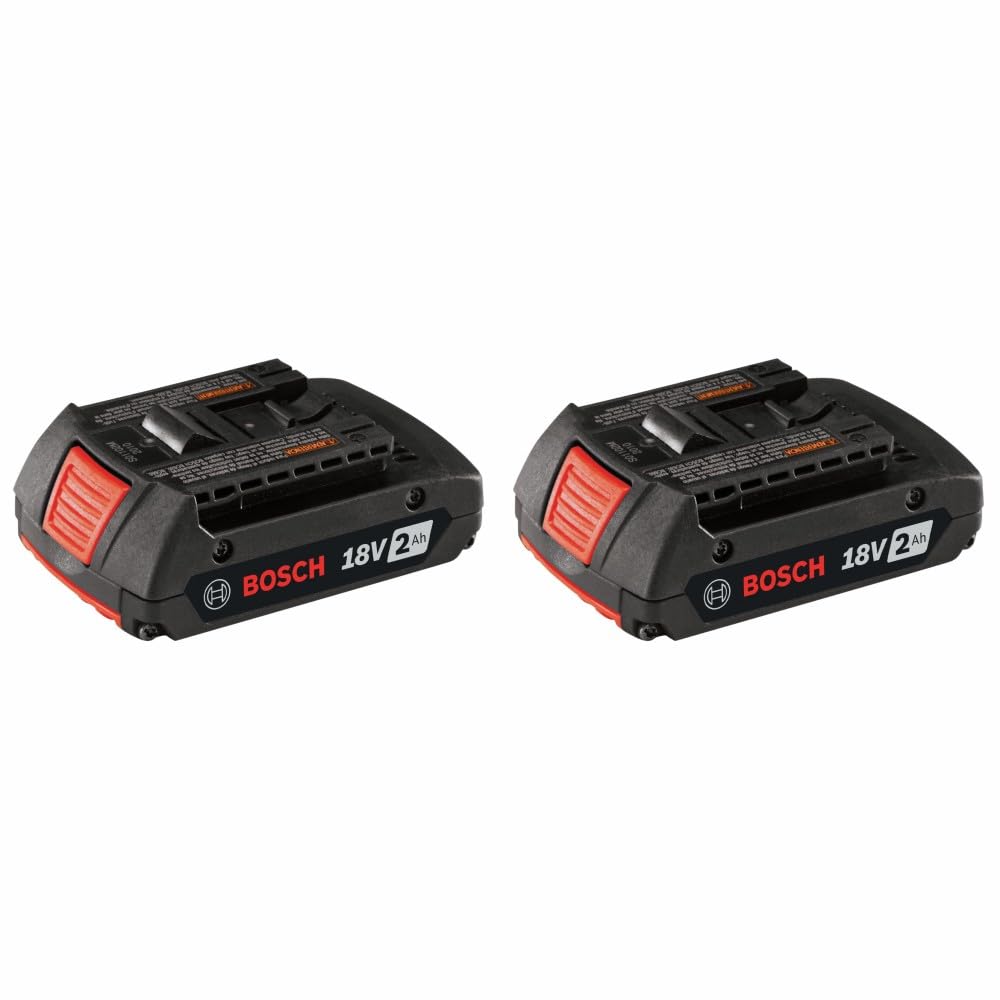 18V Bosch BAT612-2PK Lithium-Ion 2 Ah Standard Power Batteries, 2-Pack