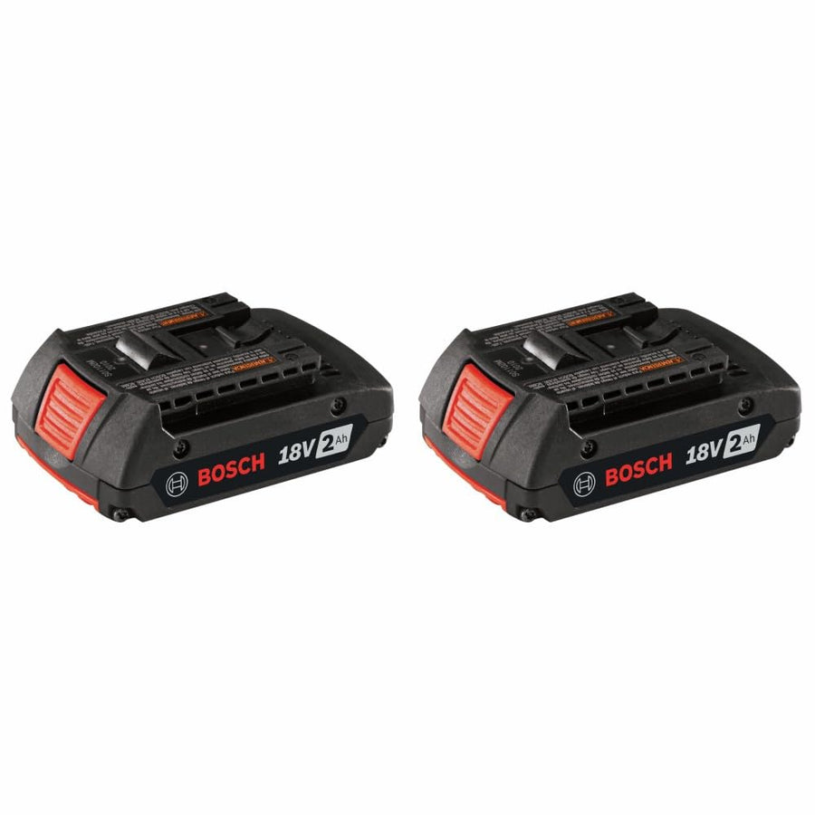 18V Bosch BAT612-2PK Lithium-Ion 2 Ah Standard Power Batteries, 2-Pack
