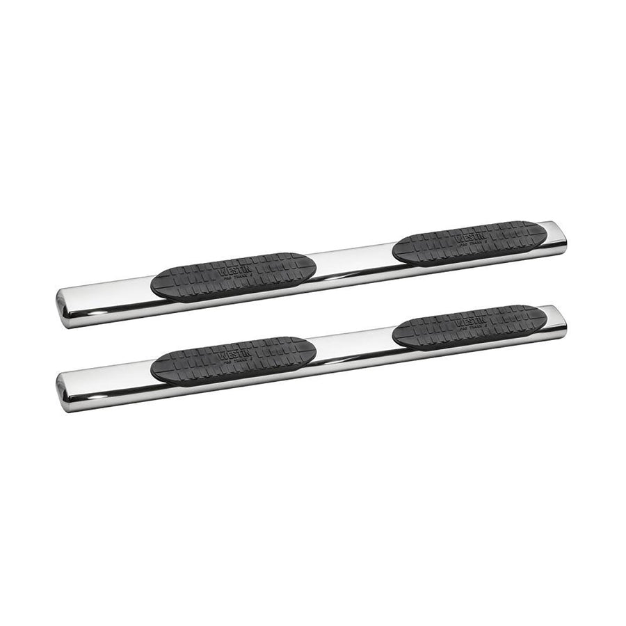 Pro Traxx 6 Oval Nerf Step Bars Westin Fits 2019-2025 Silverado Sierra 1500 2500 3500 Crew Cab (Exc 2019 LD Limited) Polished Pair