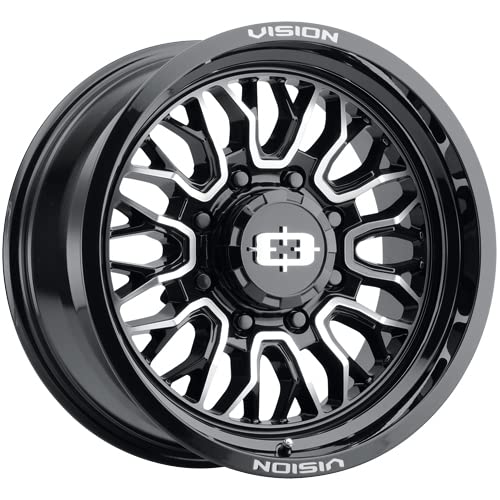 402 RIOT Vision Custom Wheel - 18x9, 12 Offset, 8x180 Bolt Pattern, 124.2mm Hub - Gloss Black with Machined Face Rim