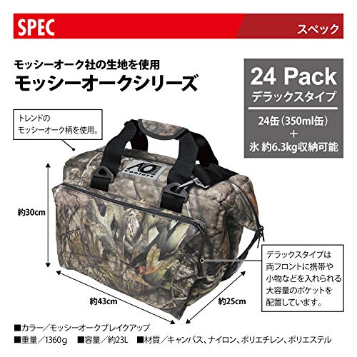 AO Coolers Canvas Caravan Soft Cooler with High-Density Insulation, Oversized Storage Pockets, Mossy Oak, 12-Can