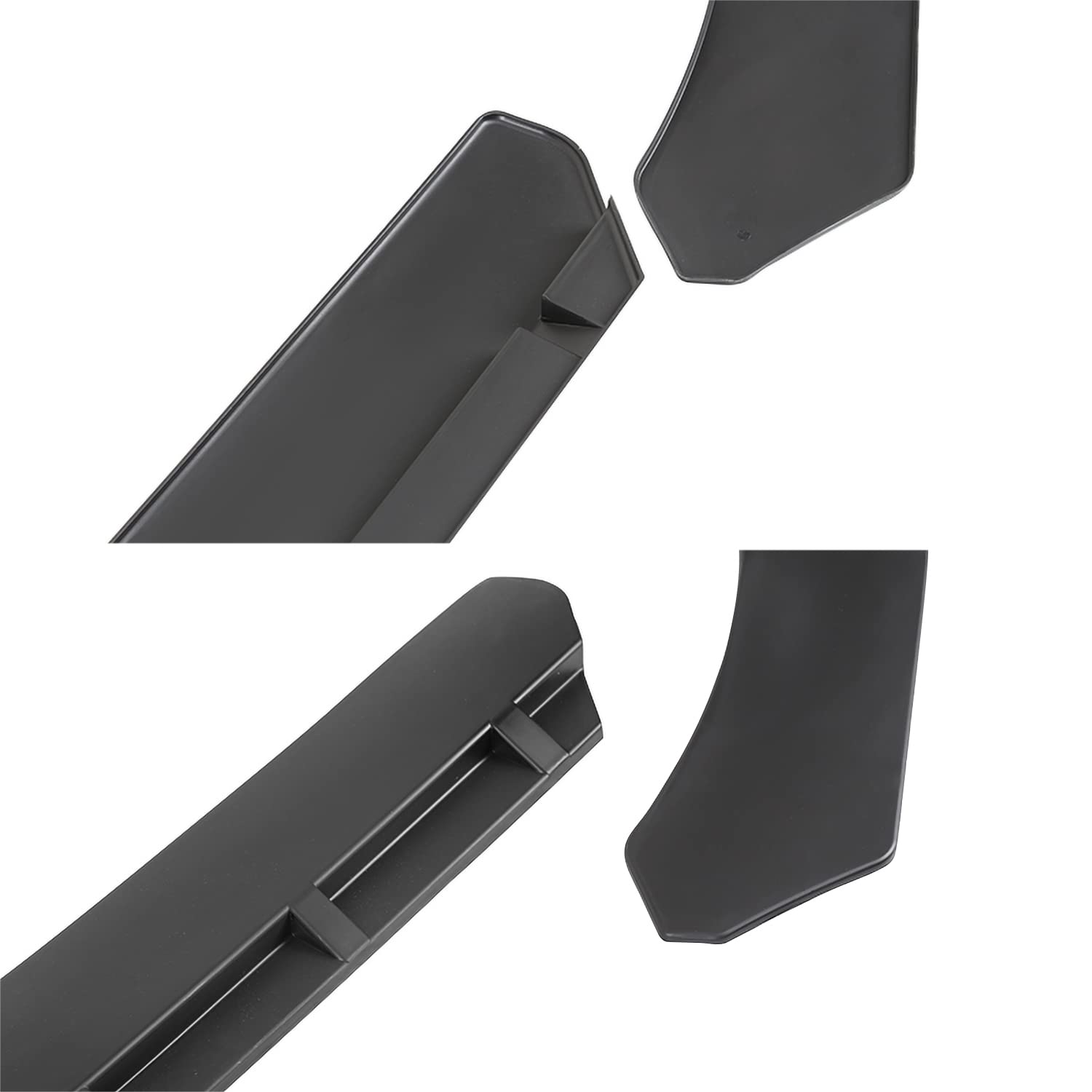 Matte Black Spec-D Tuning Universal PP Front Bumper Lip Spoiler Splitter Body Kits 3PC