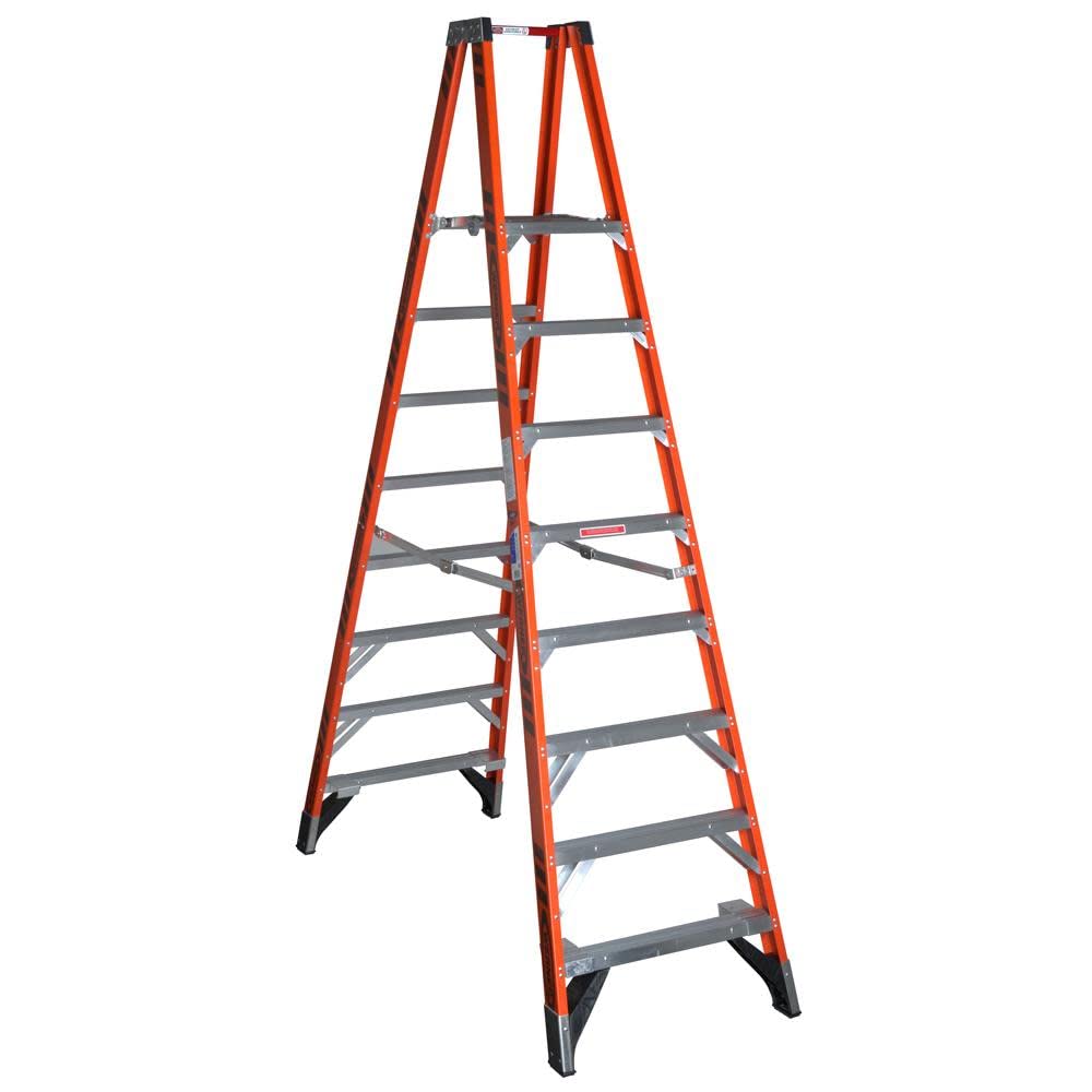 Twin Werner Platform Ladder, Fiberglass (PT7408)