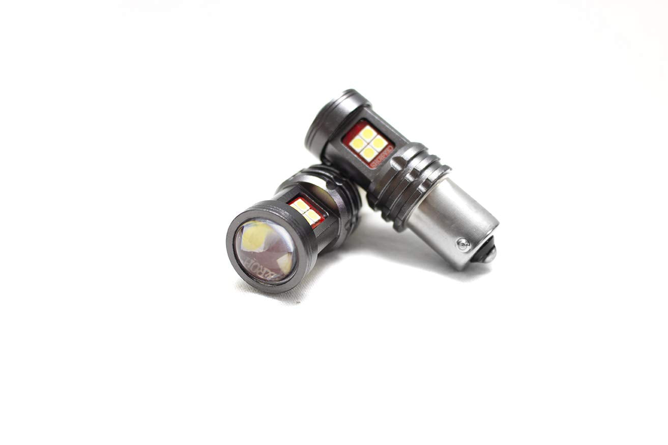 RACESPORT LT Terminator Series WHITE Race Sport Lighting 1156 Base LED Replacement Bulbs - Back-Up Light, Rear, Fog Light, Turn Light