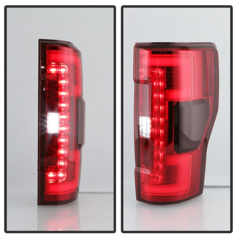 Ford F250 Superduty Spyder 17-18 Blind Spot Monitoring Model LED Tail Lights - Red Clear